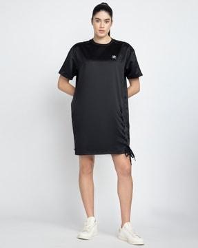 t-shirt dress with lace-up accent