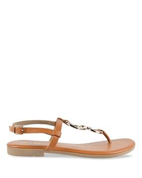 t-strap flat sandals with ankle strap