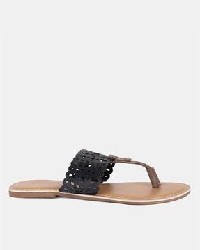 t-strap almond toe flat sandals