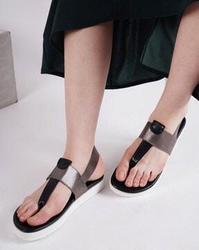 t-strap flat sandals