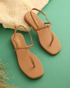 t-strap open toe sandals