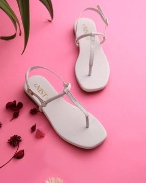 t-strap open toe sandals