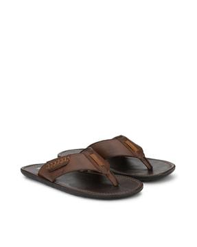 t-strap sandal with synthetic upper