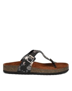 t-strap sandals with pu upper