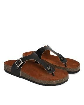 t-strap sandals with pu upper