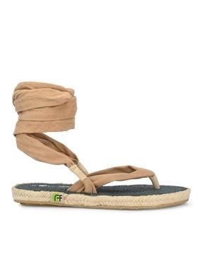 t-strap sandals with sling-back