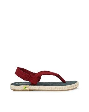 t-strap slip-on flat sandals