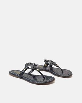t-strap slip-on flat sandals