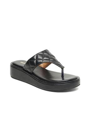 t-strap slip-on flat sandals