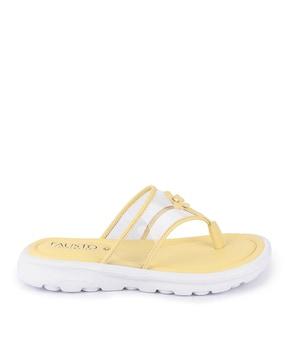 t-strap slip-on flip-flops