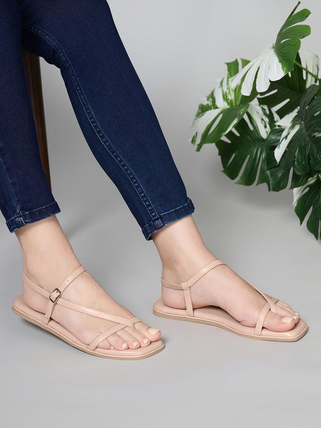 t.eleven open toe flats