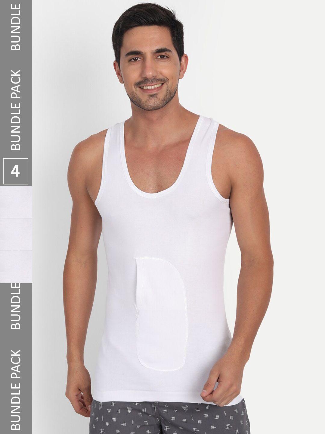 t.t. men pack of 4 basic cotton innerwear vests