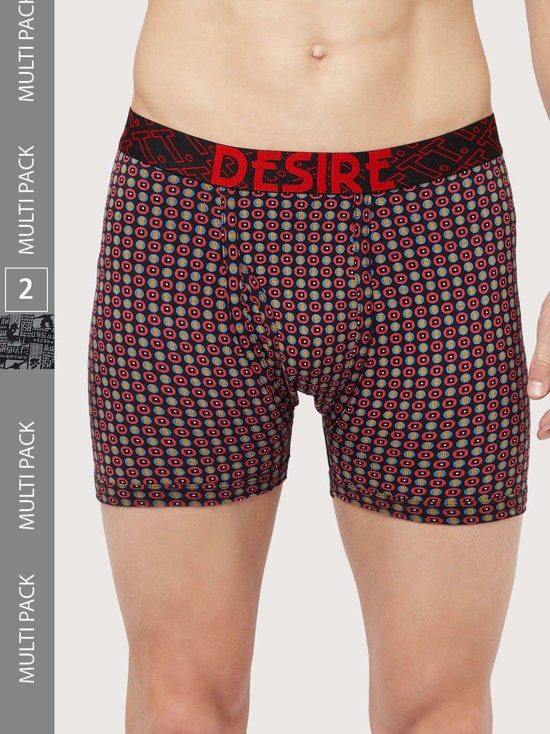 t.t. pack of 2 printed cotton trunks