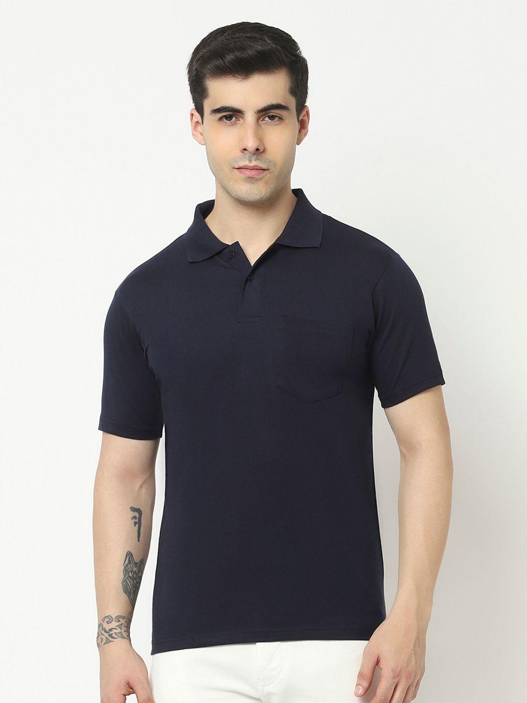 t.t. solid polo collar cotton t-shirt