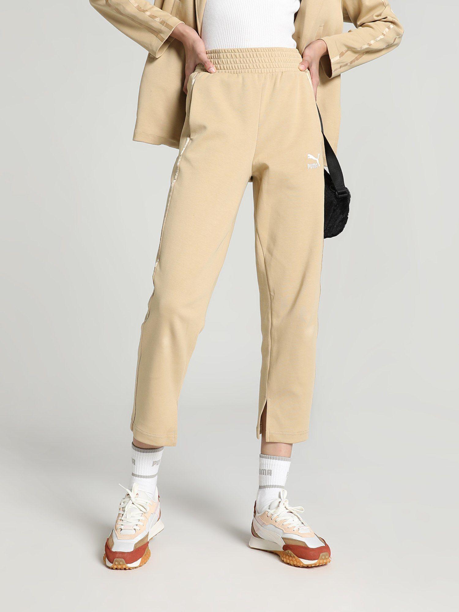 t7 high waist women beige track pant