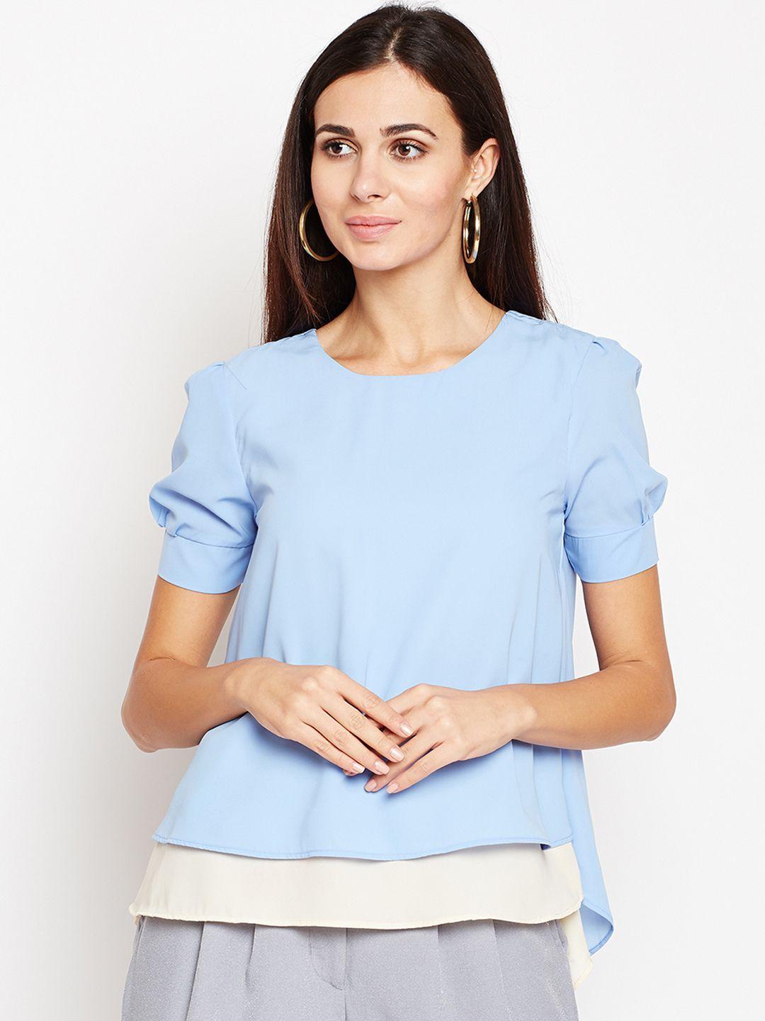 taanz women blue solid top