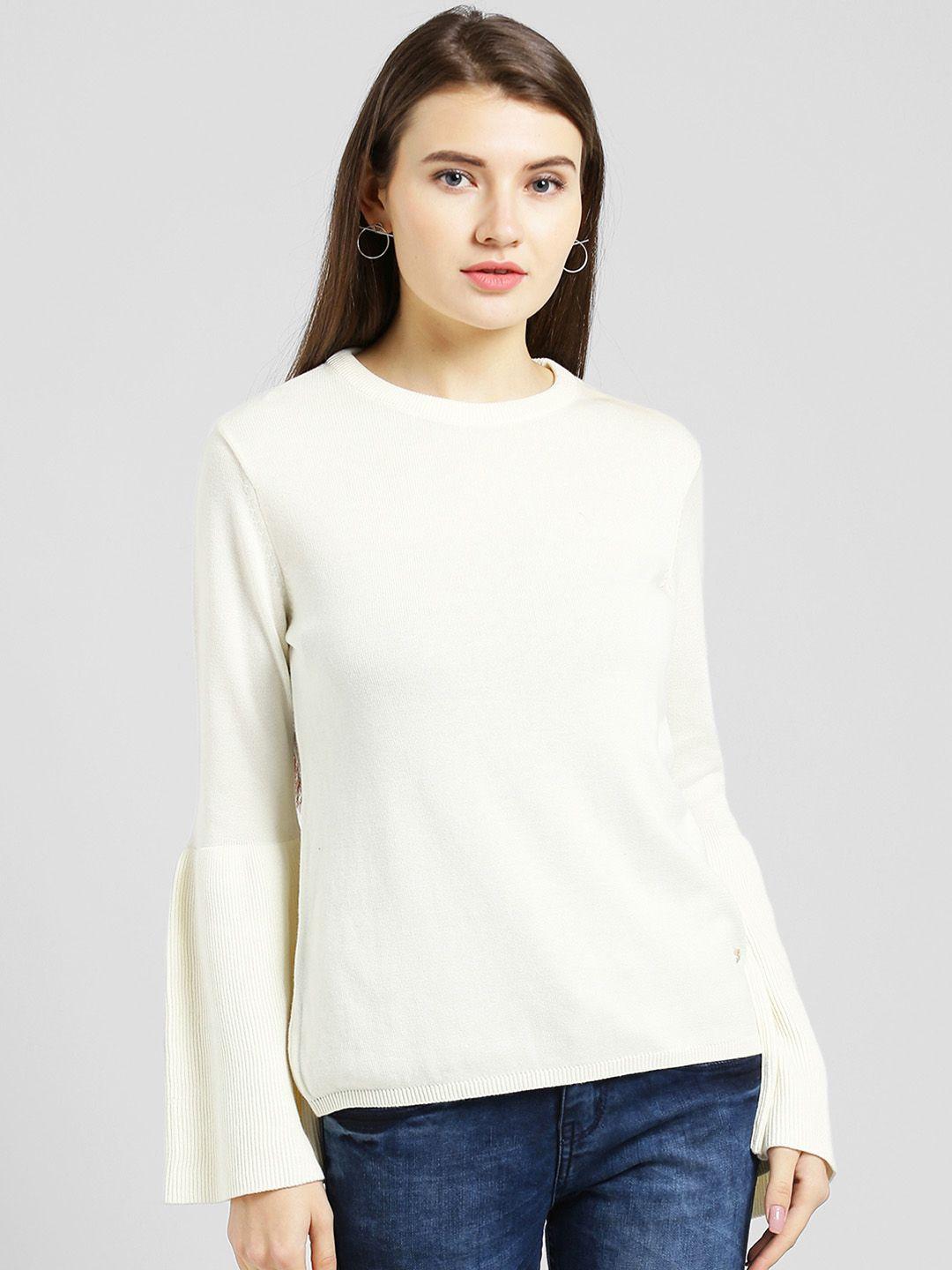 taanz women off-white solid pullover