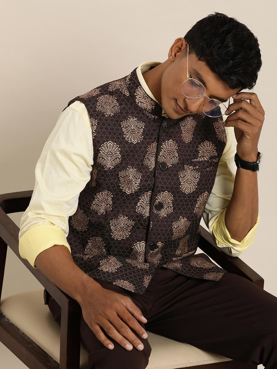taavi-men-pure-cotton-ethnic-printed-festive-nehru-jacket