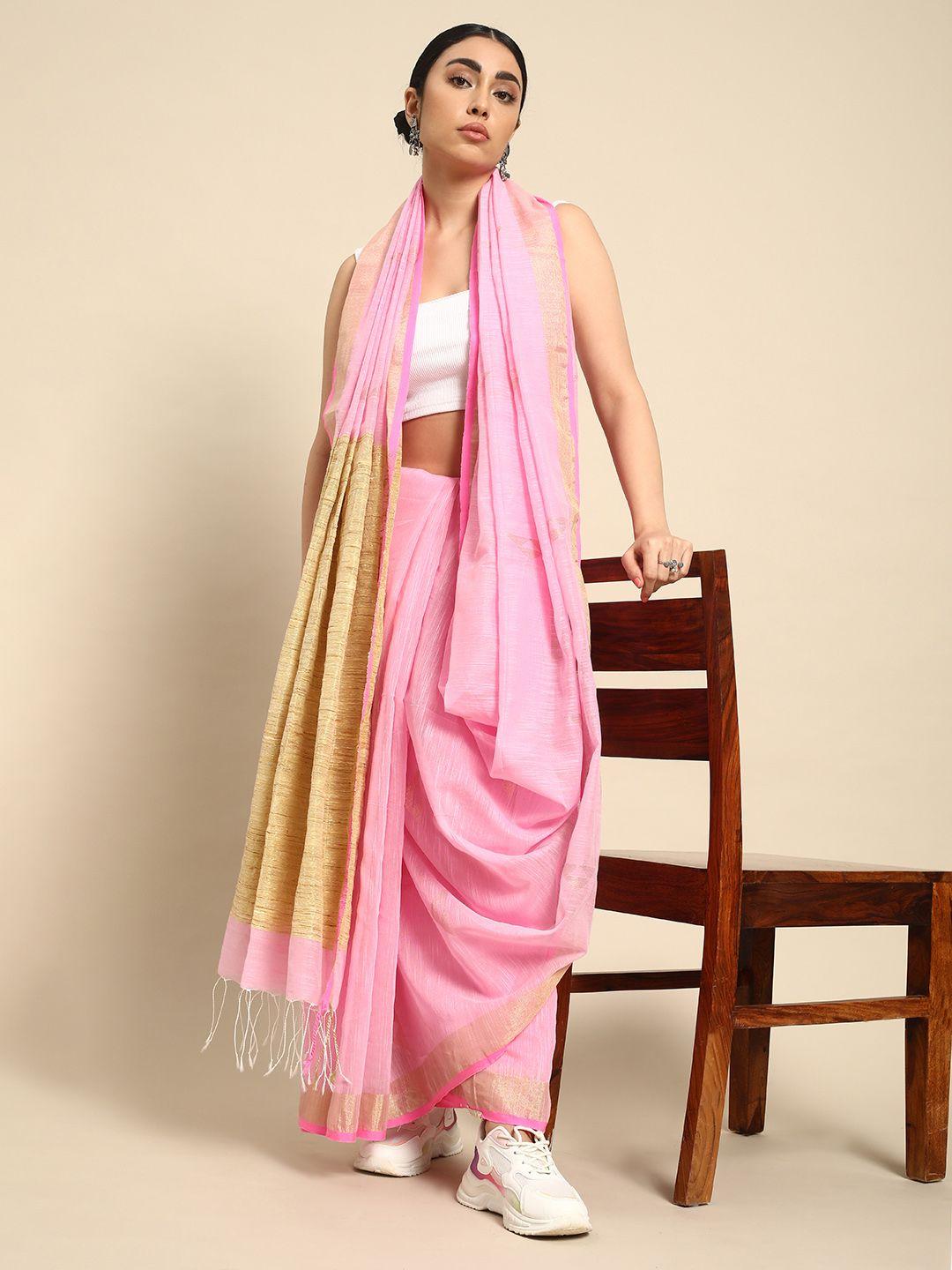 taavi woven design zari sustainable handloom jamdani saree