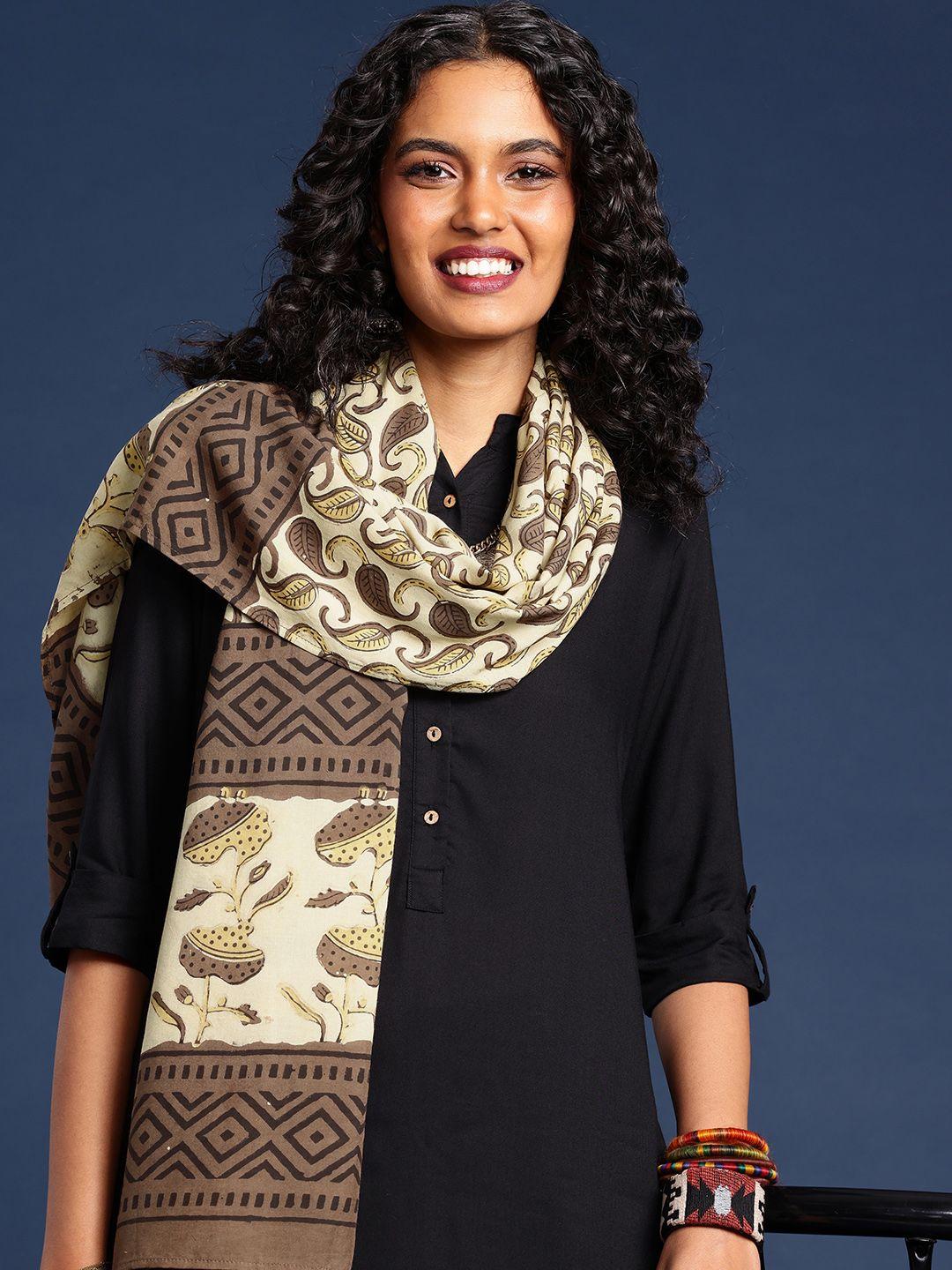 taavi ajrakh ethnic motifs printed stole