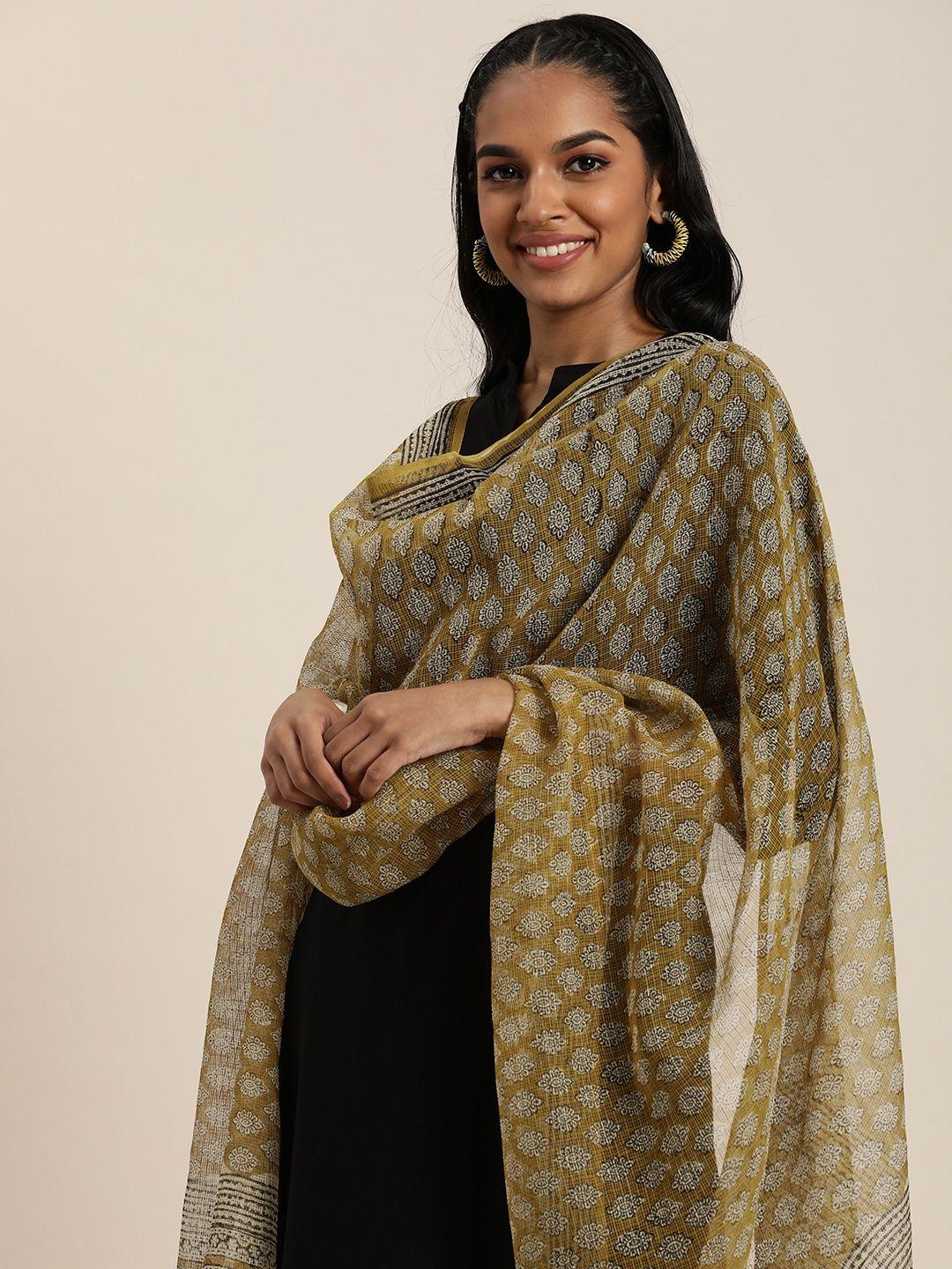 taavi bagru ethnic motifs printed cotton silk dupatta