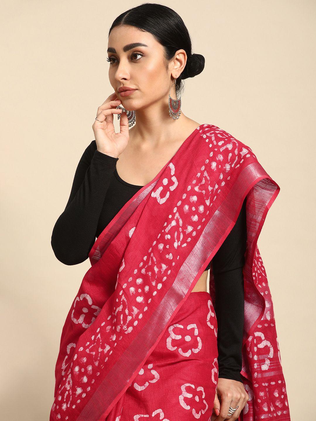 taavi batik zari pure cotton handloom sustainable block print saree