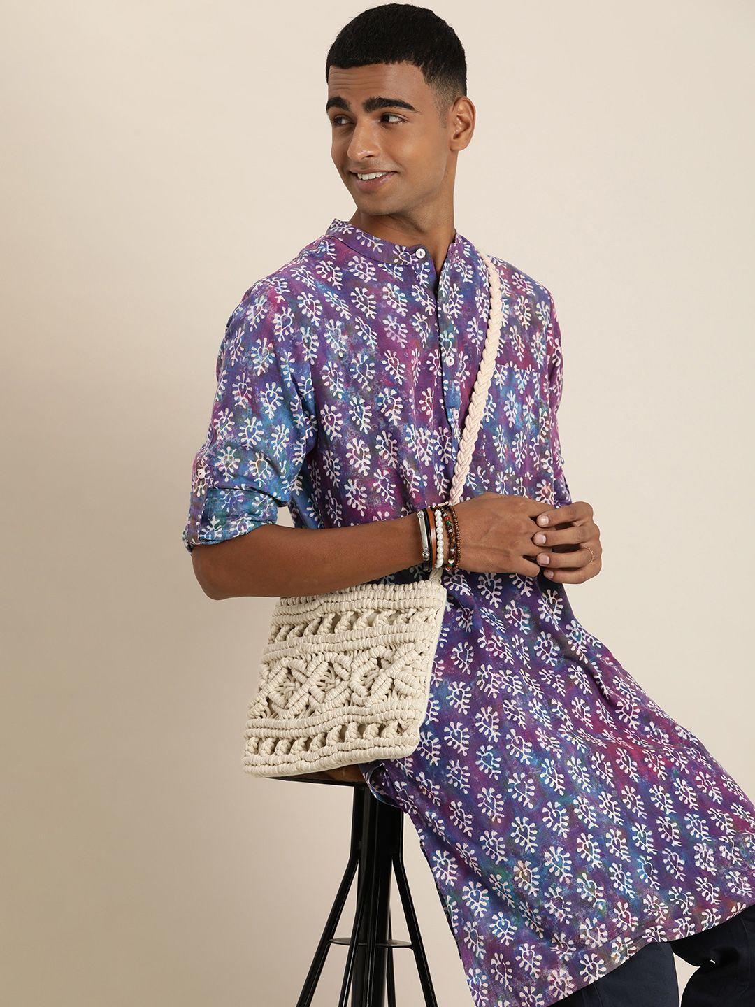 taavi ethnic motifs dabu printed pure cotton kurta