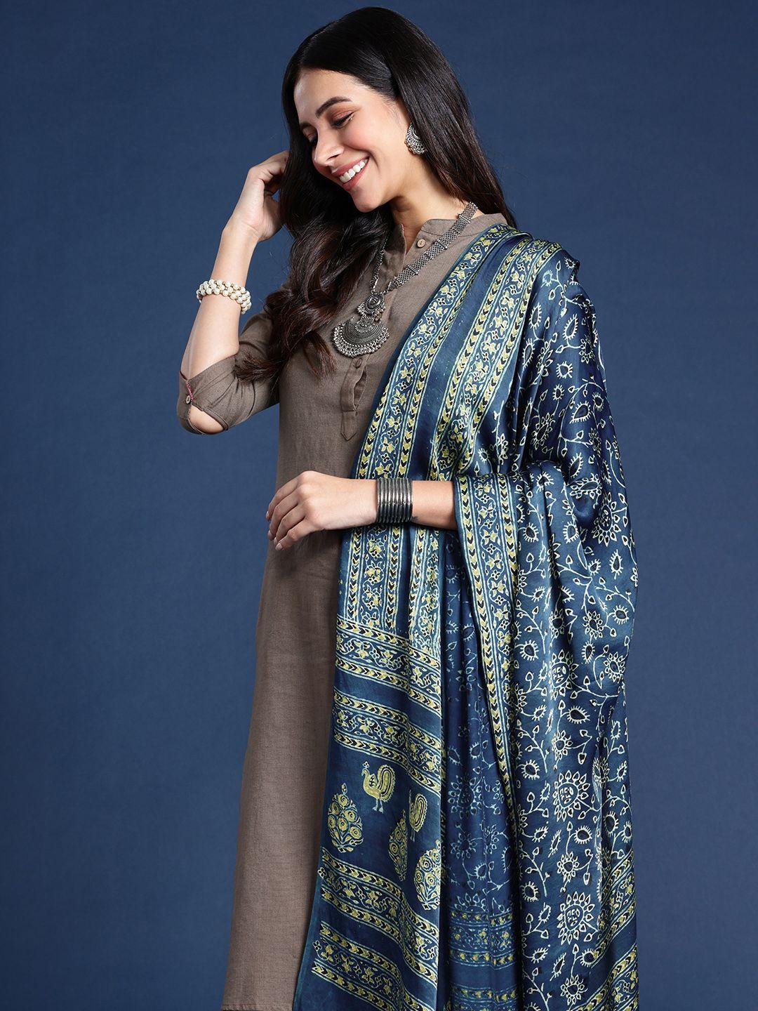 taavi ethnic motifs printed block print dupatta