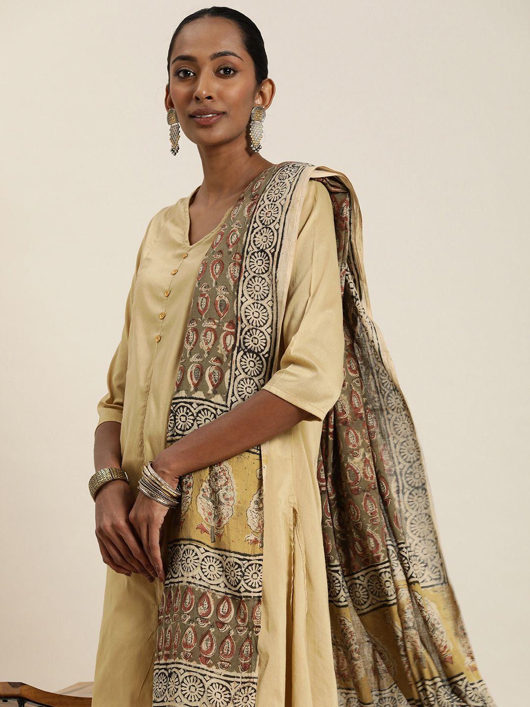 taavi ethnic motifs printed kalamkari sustainable dupatta