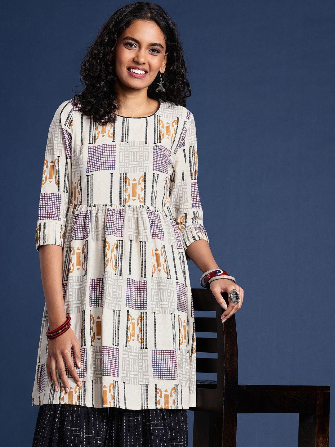 taavi ethnic motifs printed woven legacy regular pure cotton a-line kurta with sharara