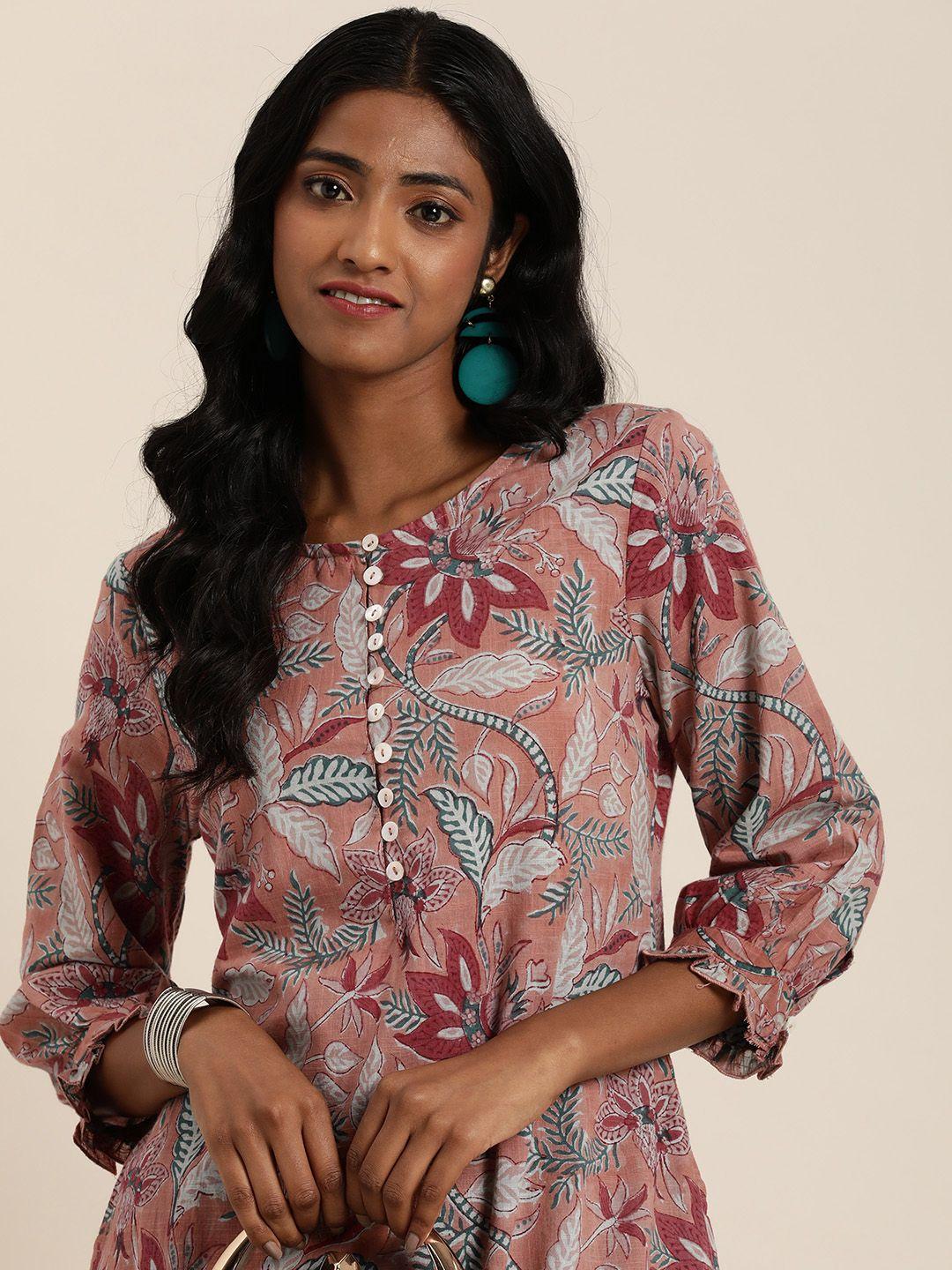 taavi ethnic motifs sanganeri block print kurta