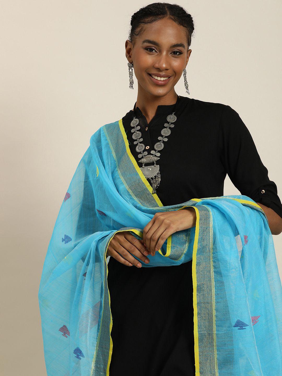 taavi ethnic motifs woven design dupatta