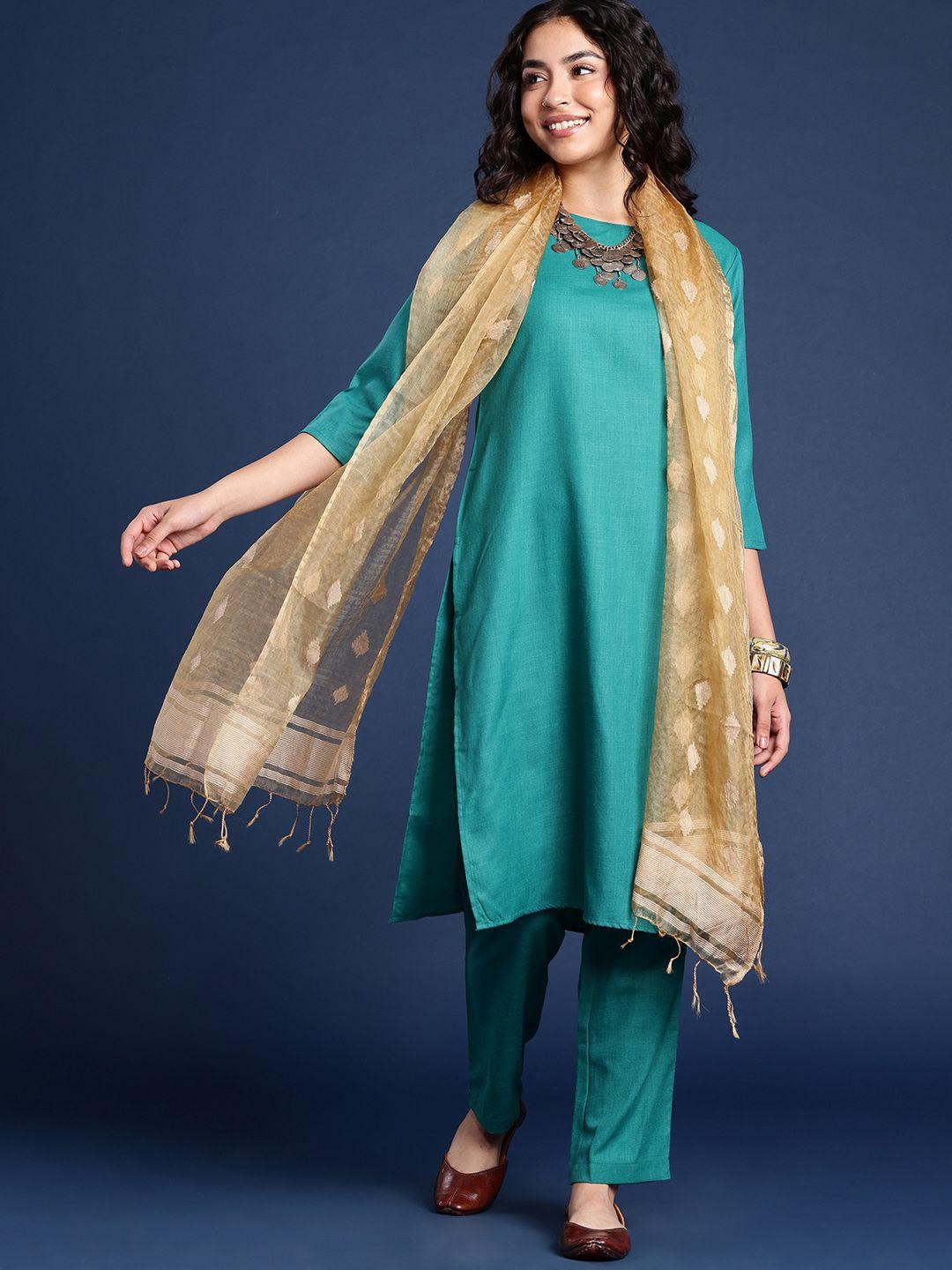 taavi ethnic motifs woven design dupatta