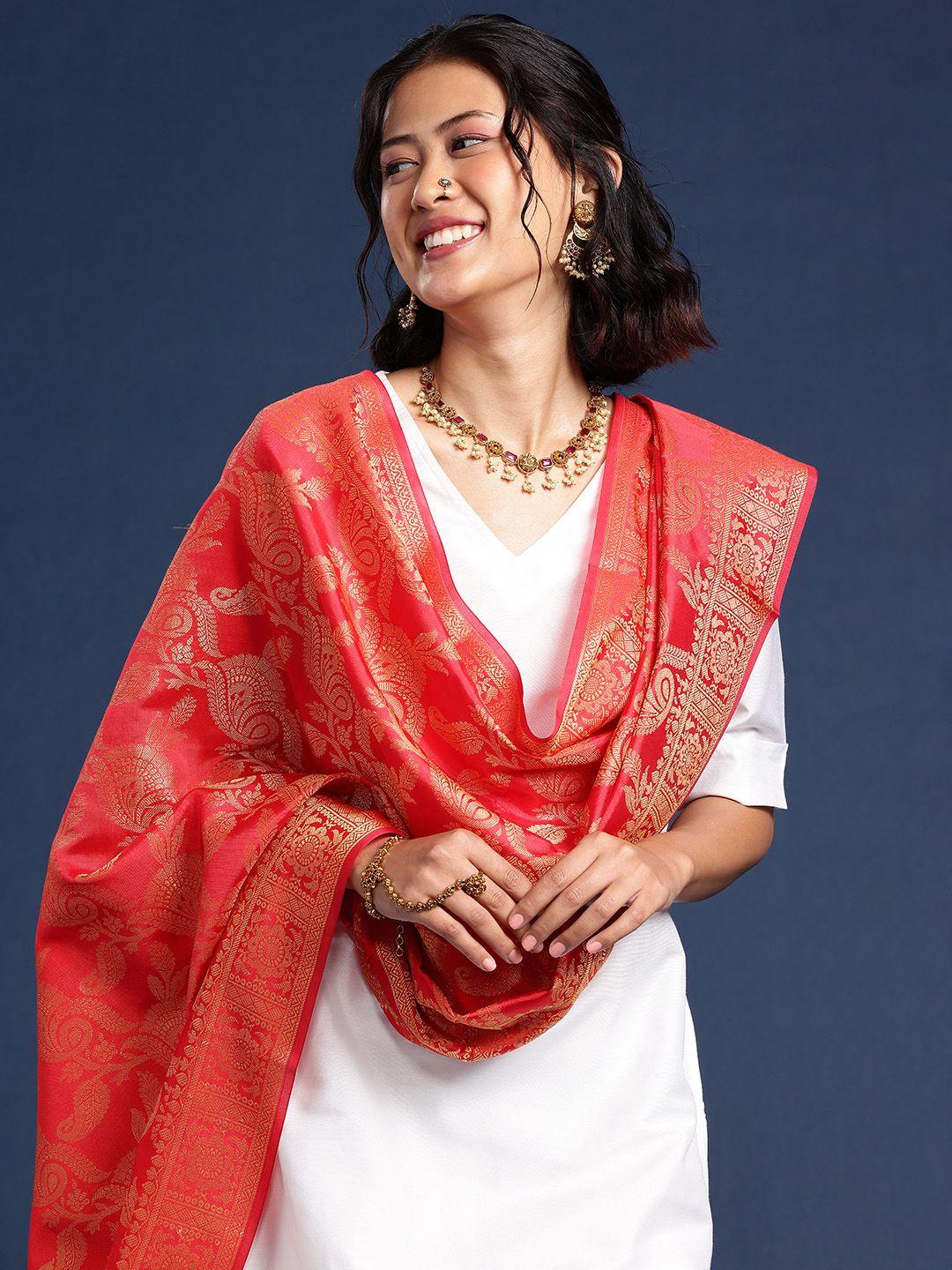 taavi ethnic motifs woven design handloom dupatta