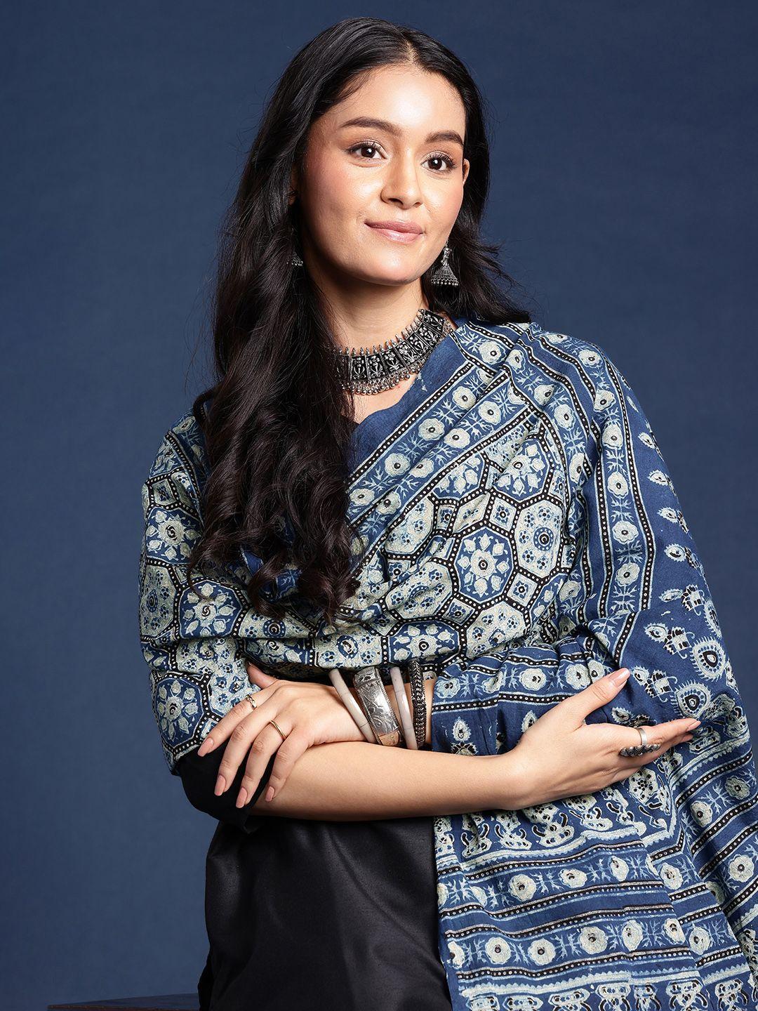 taavi hand block print sustainable dupatta