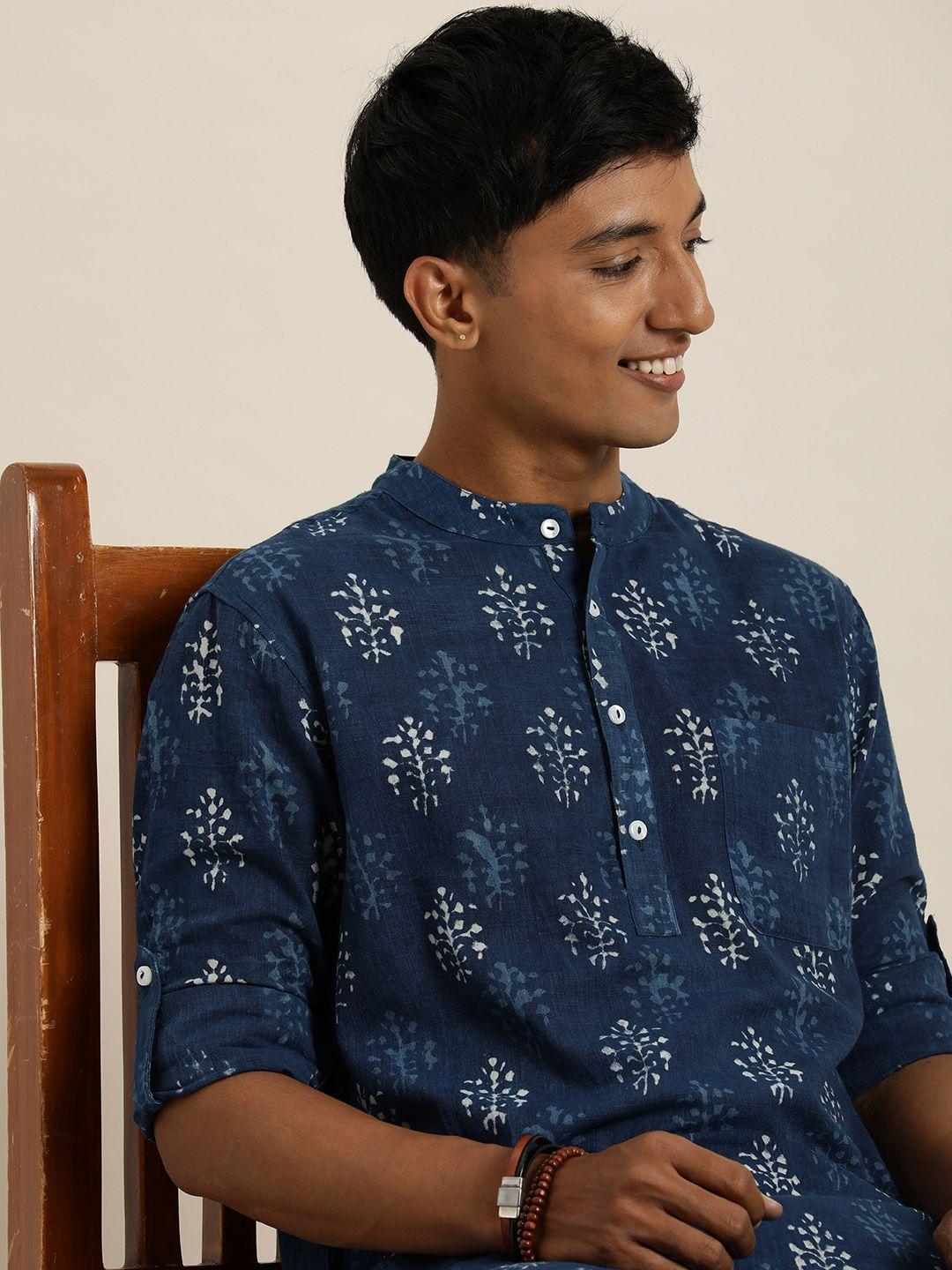 taavi indigo ethnic motifs printed kurta