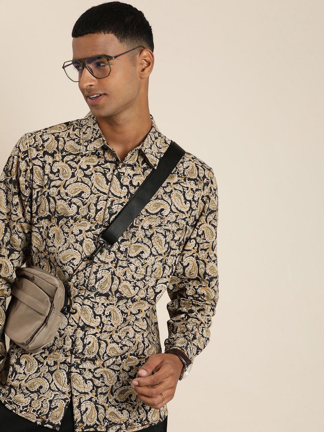 taavi kalamkari hand block printed casual shirt