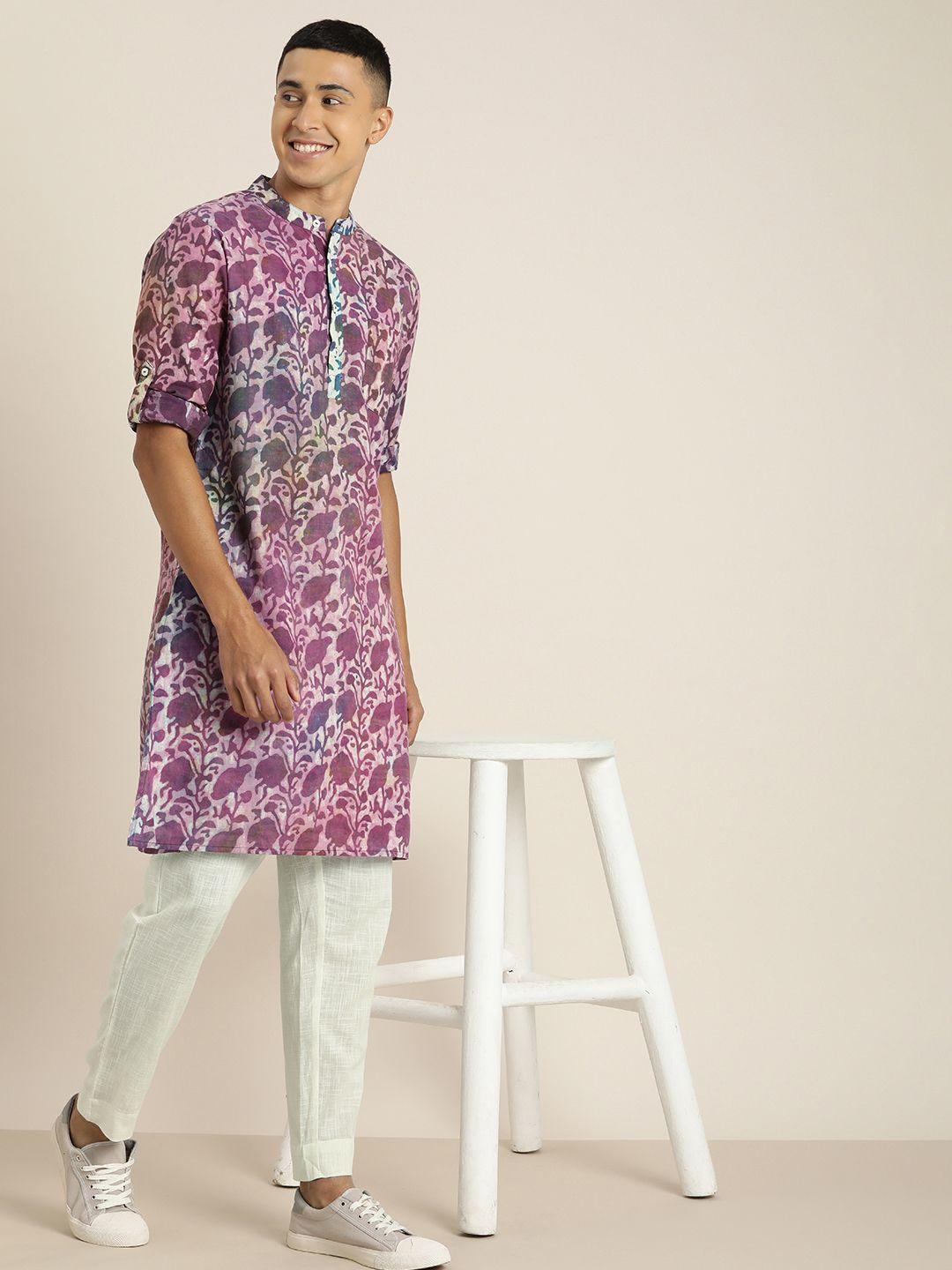 taavi men dabu ethnic motifs printed kurta with trousers