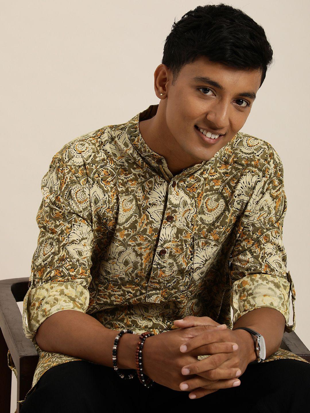 taavi men kalamkari ethnic motifs printed kurta