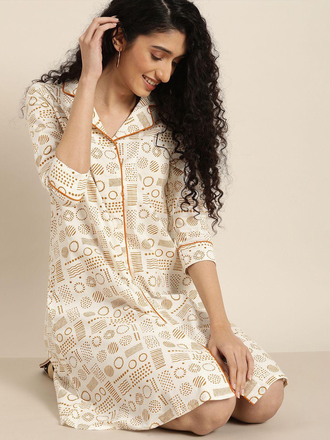 taavi off white block print legacy sustainable nightdress