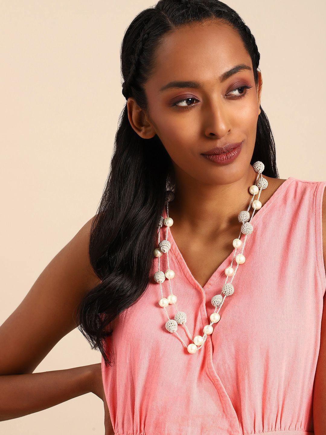 taavi pearls studded layered necklace