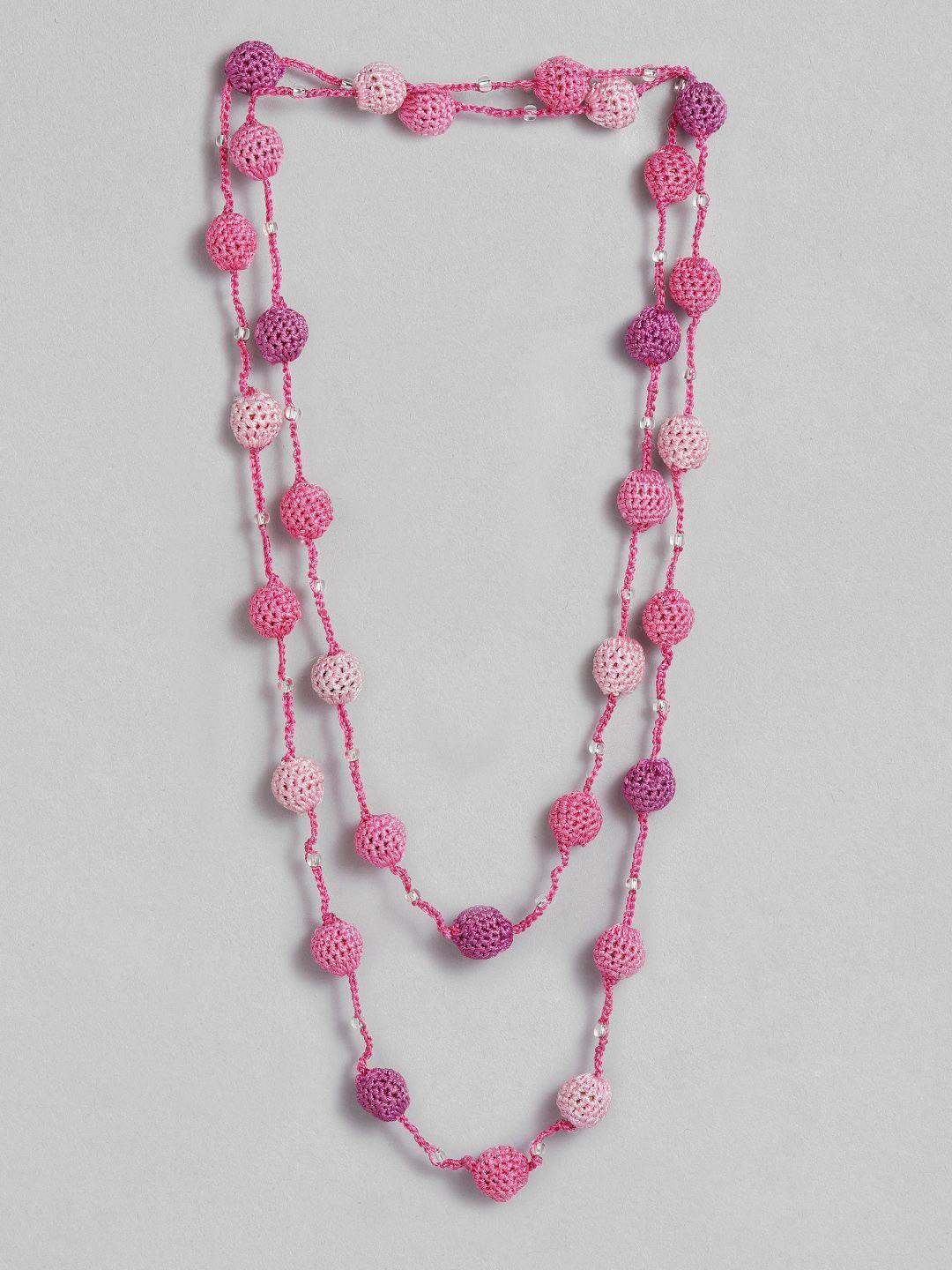 taavi pink handcrafted & layered chain