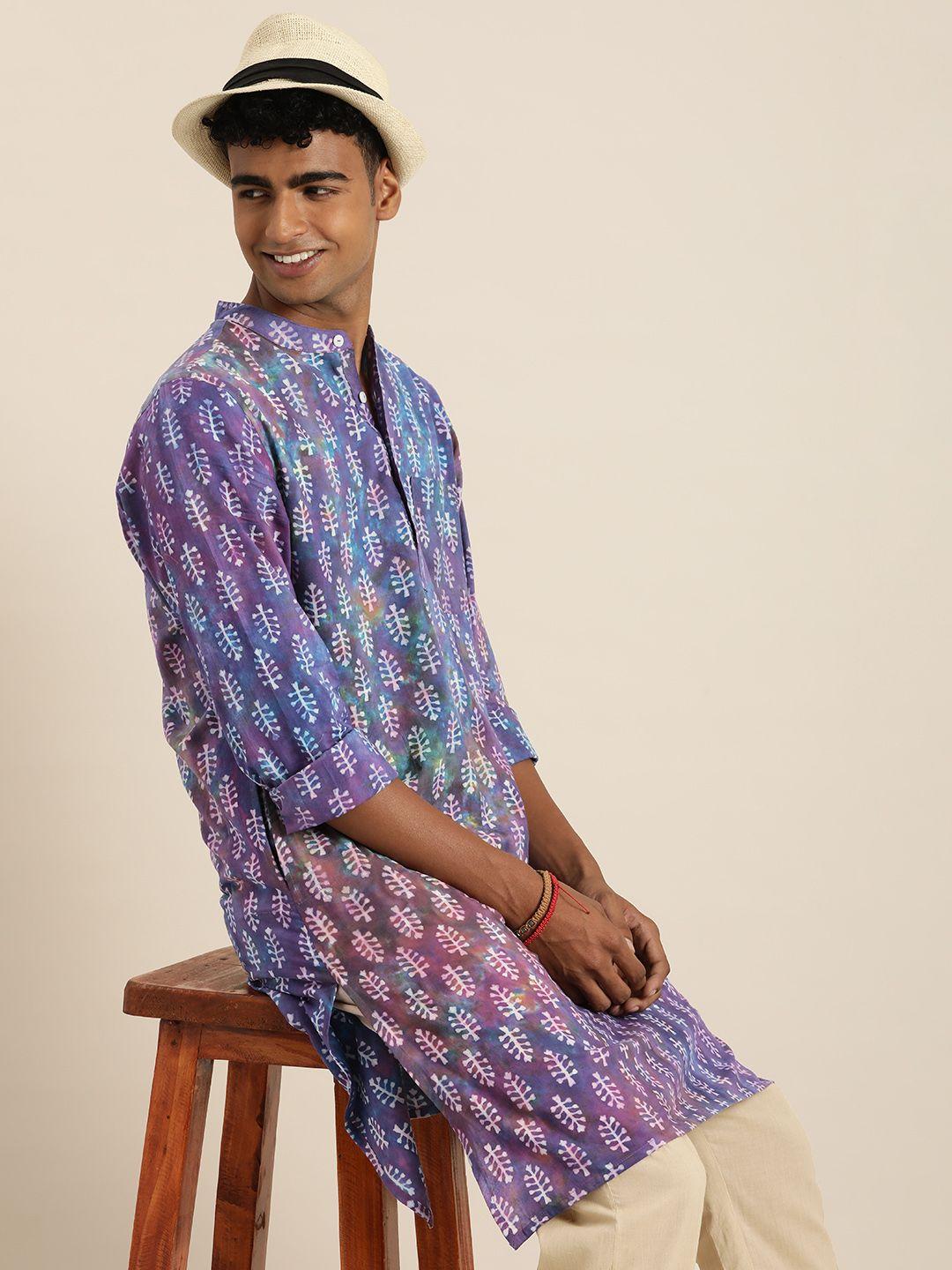 taavi rangeen dabu printed pure cotton kurta with trouser set