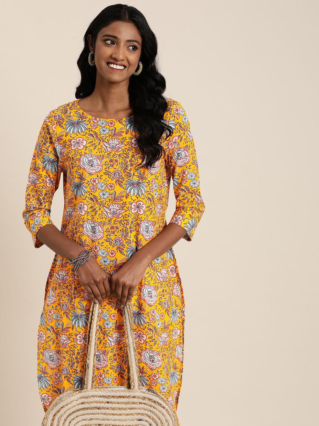 taavi sangeneri floral printed pure cotton kurta