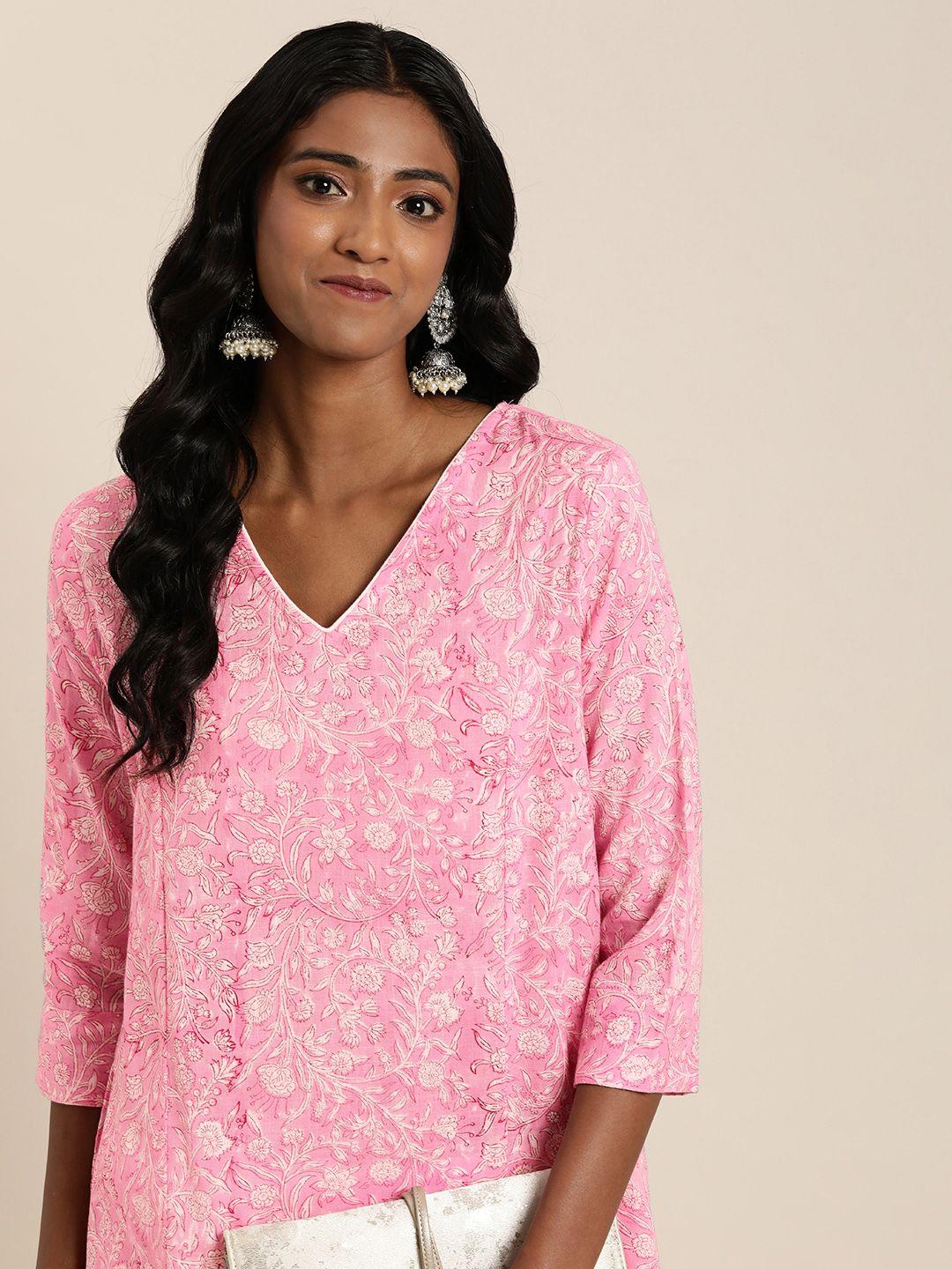 taavi sangeneri floral printed pure cotton kurta