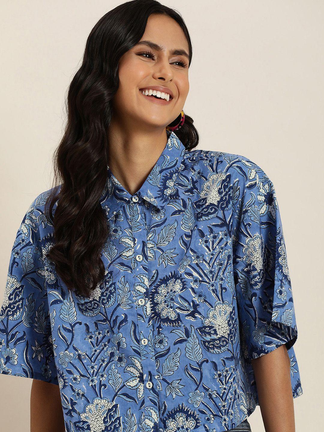 taavi standard boxy floral printed casual shirt