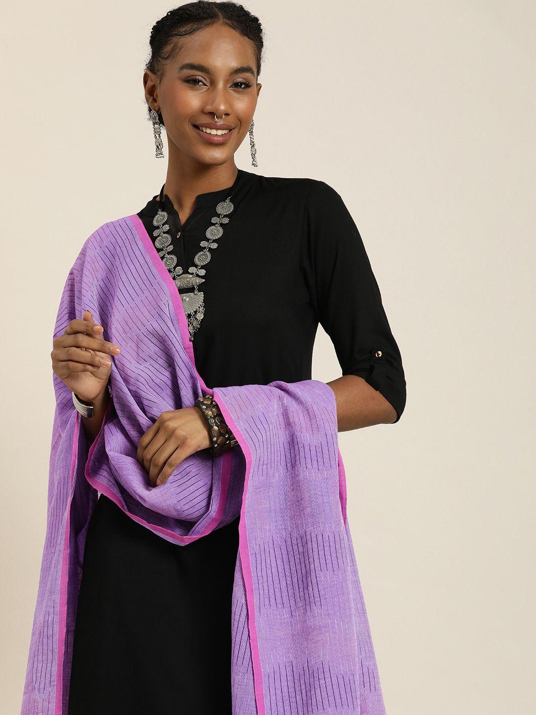 taavi striped tasselled dupatta