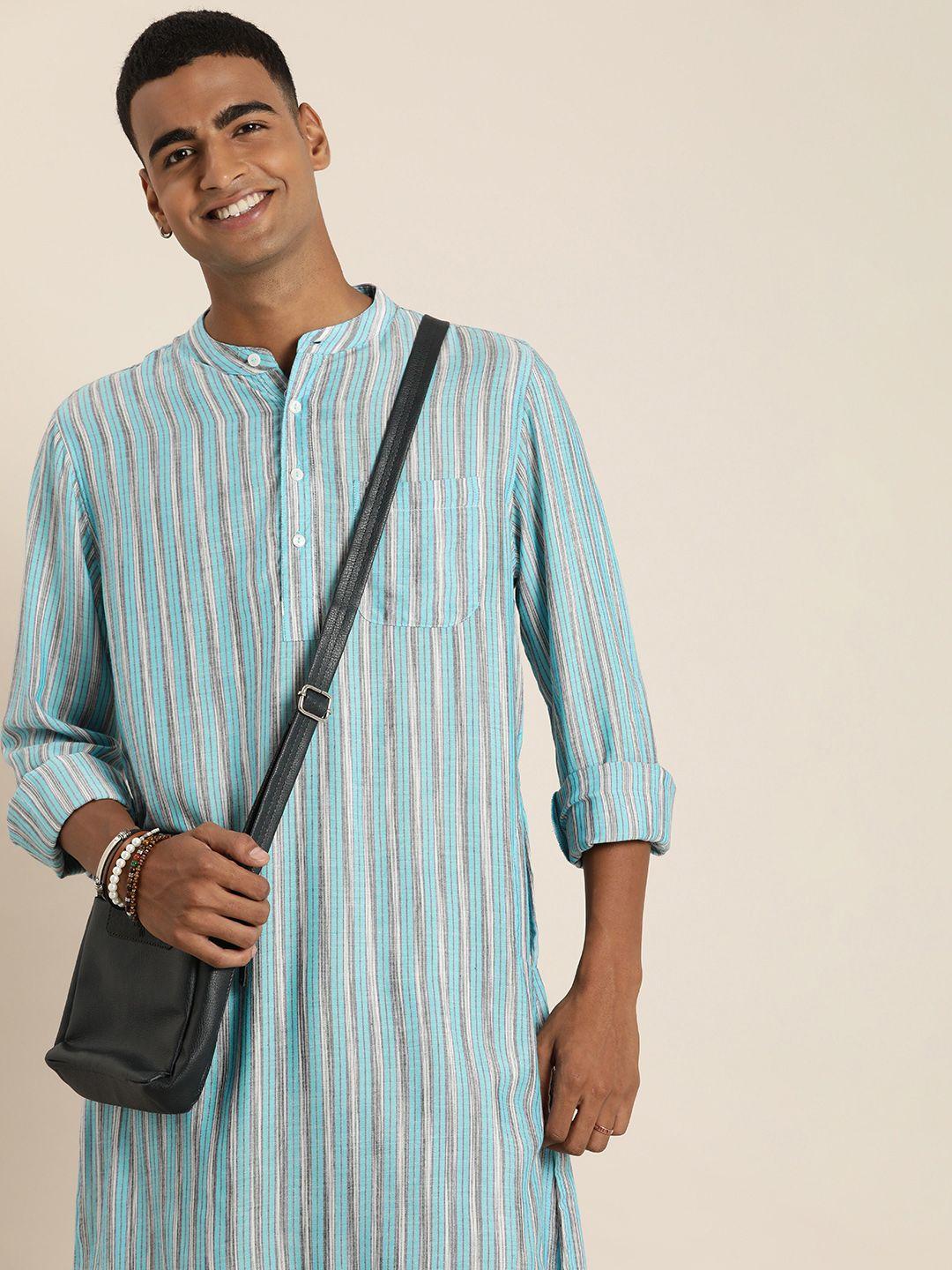 taavi striped woven legacy pure cotton kurta