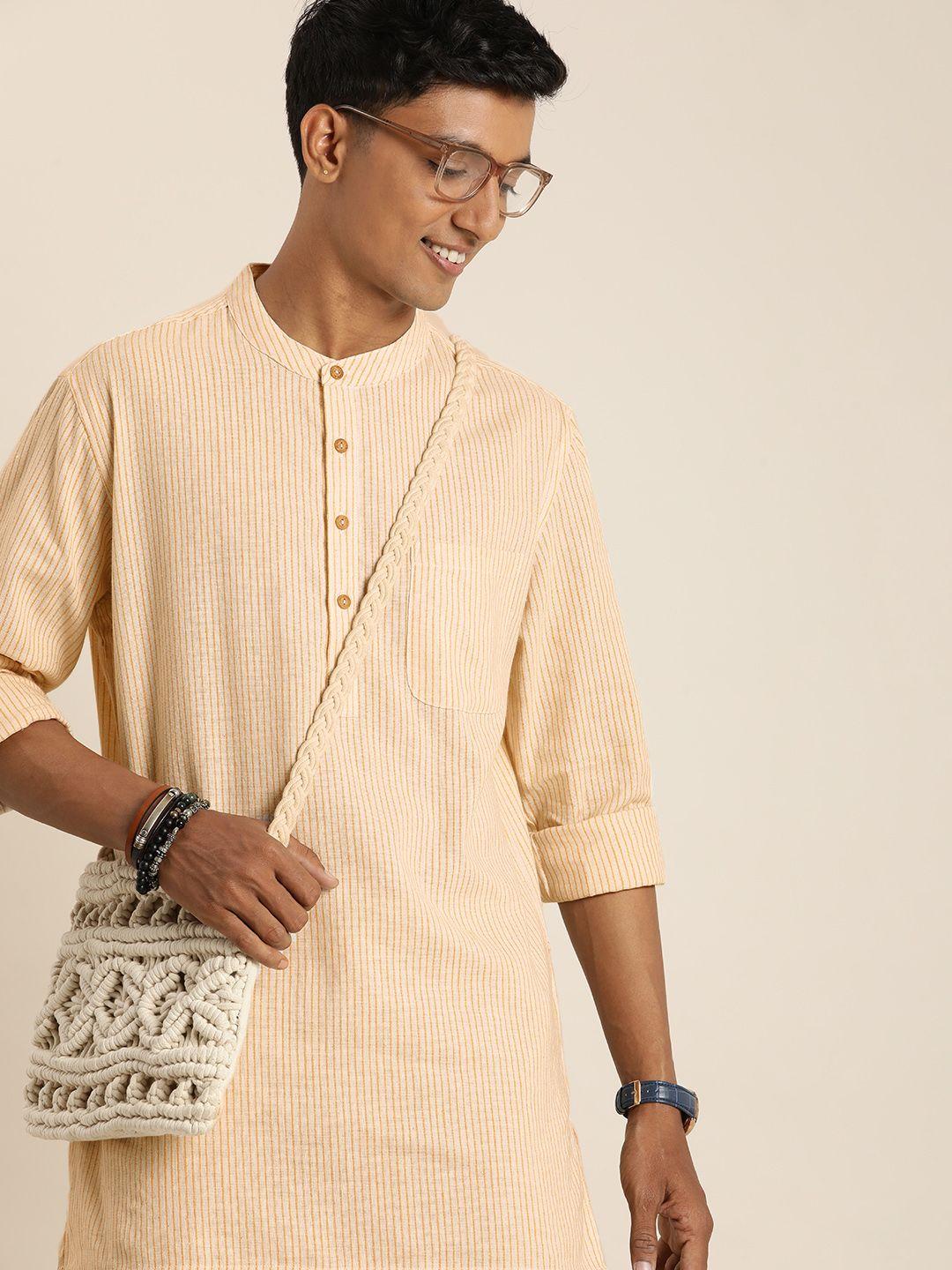 taavi striped woven legacy pure cotton kurta