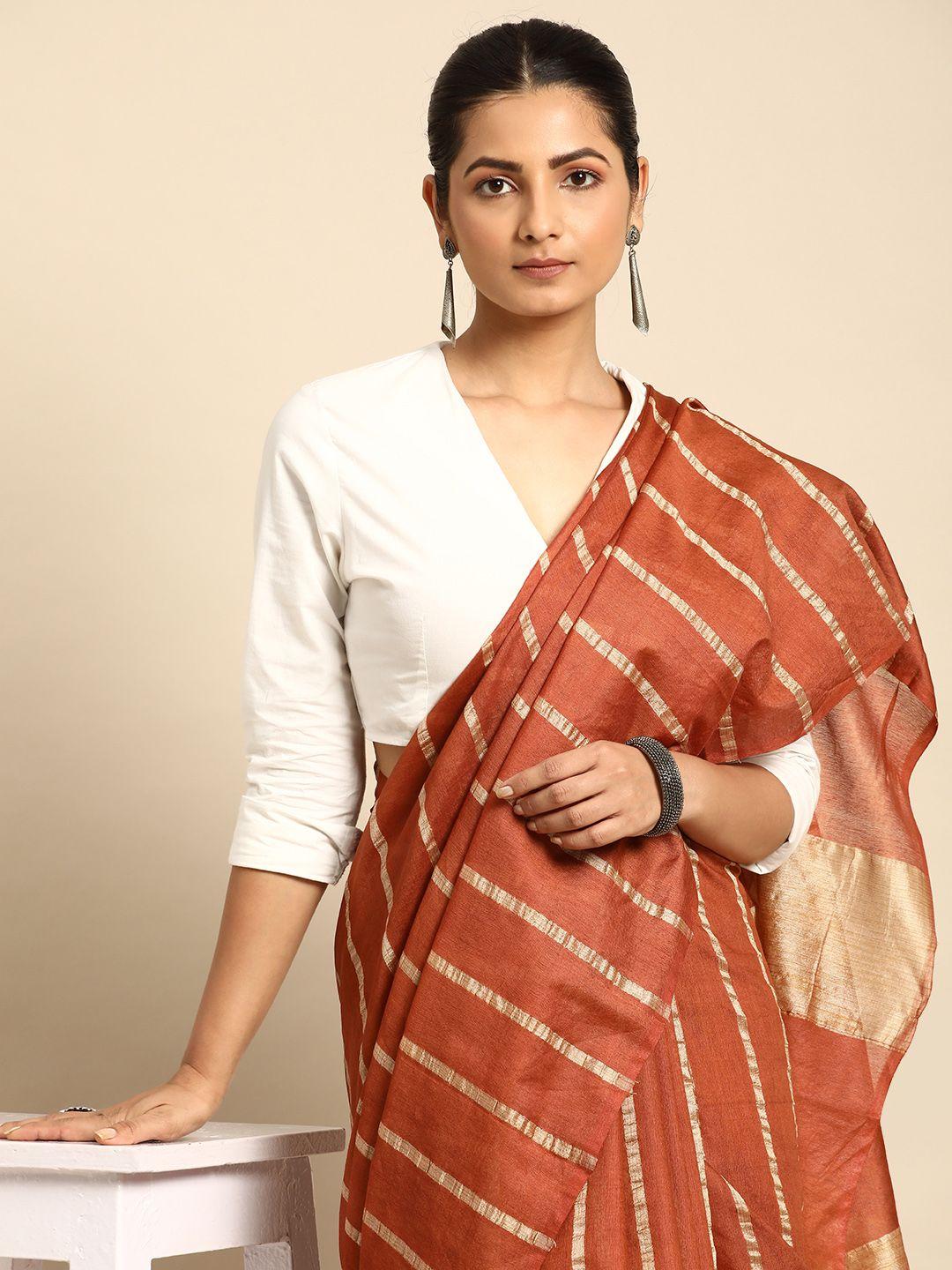 taavi striped zari bhagalpuri saree